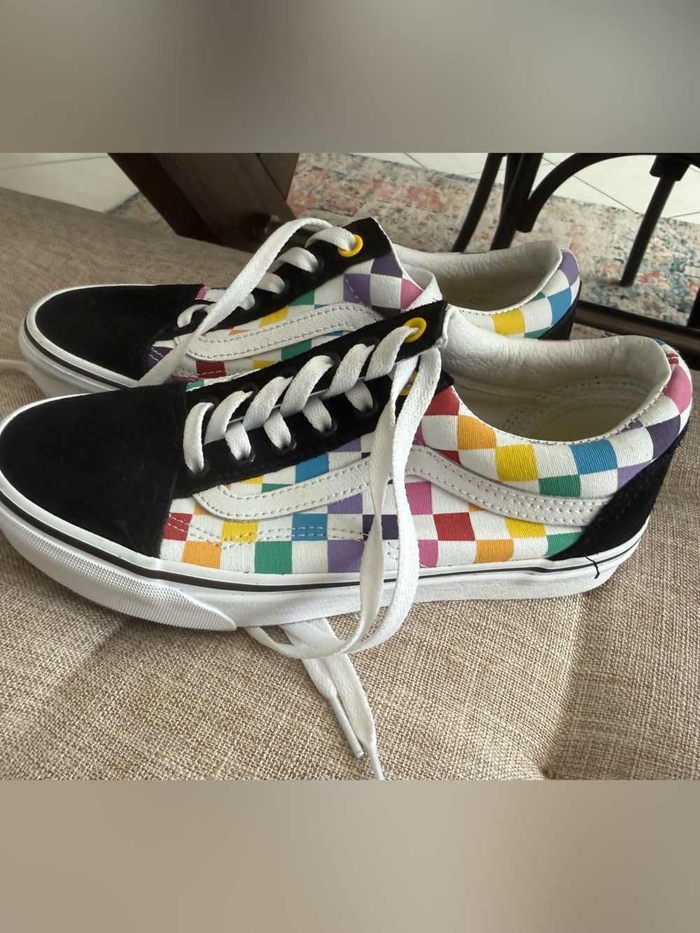 Vans Old Skool Rainbow Checkerboard